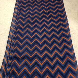 Orange and blue chevron scarf NWOT